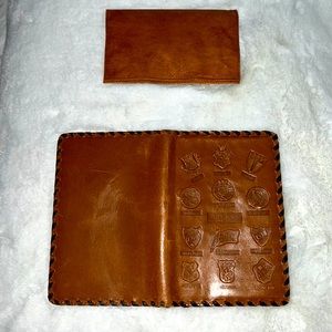 Vintage Brown Leather Wallet & Passport holder